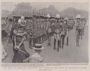 Der Herzog von Connaught inspiziert die Yeomen der Garde im Buckingham Palace